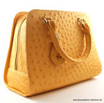Damentasche Straußenleder gelb "Jala"